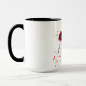 Wilde vrije gekiriseerde papies met verfsplaat mok (Links)