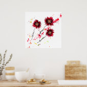 Wilde vrije, gespierde papaver wilde bloemen poster (Keuken)