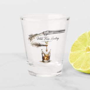 Wilde, vrije jacht Jachtgeweer & Kogel tot Bourbon Shot Glas