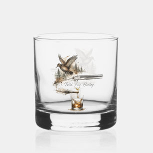 Wilde, vrije jacht Jachtgeweer & Kogel tot Bourbon Whisky Glas