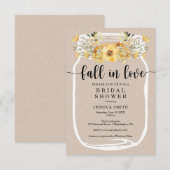 Wilde Vrijgezellenfeest Mason Jar Yellow Kaart (Voorkant / Achterkant)