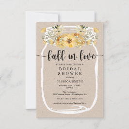 Wilde Vrijgezellenfeest Mason Jar Yellow Kaart