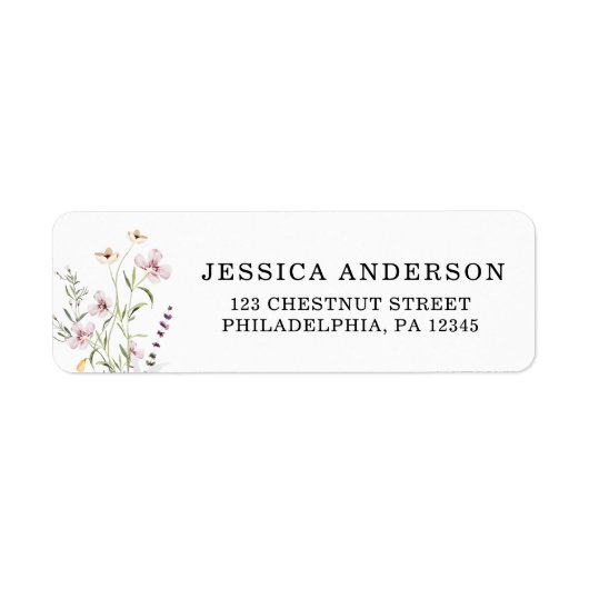 Wilde Vrijgezellenfeest Rustic Floral Adres Etiket (Voorkant)
