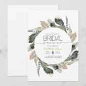 Wilde Vrijgezellenfeesten | Feather Waterverf Circ Kaart (Voorkant / Achterkant)