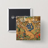 "Wilde vrouw met eenhoorn" Vierkante Button 5,1 Cm (Voorkant /achterkant)