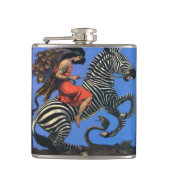 Wilde vrouw rijdt de Zebra erlenmeyer Heupfles (Voorkant)