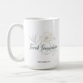 Wilde Vrouwelijkheid — Zachte Botanische Typografi Koffiemok