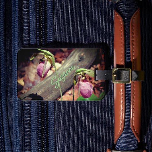 Wilde Vrouwenschoor Orchideeën Persoonlijk Bagagelabel (Voorkant Insitu 4)