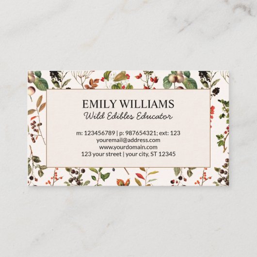  Wilde Vruchten en Bessen Botanisch Woud Visitekaartje (Achterkant)