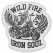 Wilde Vuur IJzer Ziel Wolf Phoenix Decal Sticker (Voorkant)