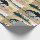 Wilde-walvismatte ompakken papier, 30 x 6 ft cadeaupapier (Hoek)