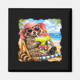 Wilde Wasbeer Zomer Vibe Grappig Margarita Weer Magneet