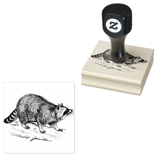 wilde wasbeerdieren rubberstempel (Gestempeld)