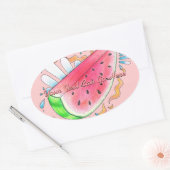 Wilde watermeloen Stickers (Envelop)