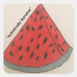 Wilde watermeloen vierkante sticker