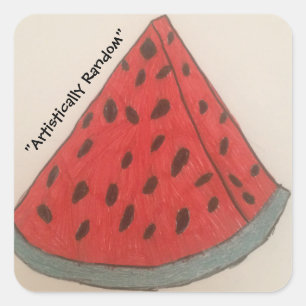 Wilde watermeloen vierkante sticker