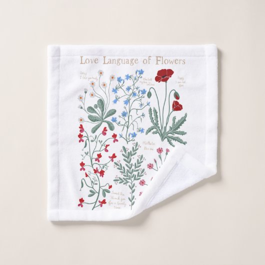 Wilde waterverf boho  bloempatroon bad handdoek (Wasdoekje)