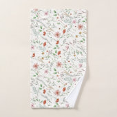 Wilde waterverf boho  bloempatroon bad handdoek (Handdoek)