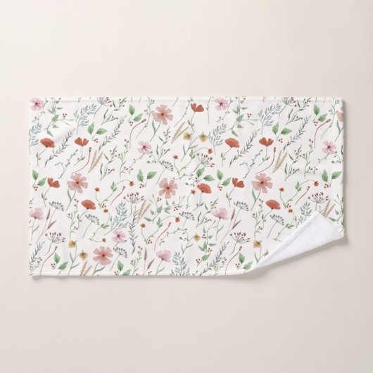 Wilde waterverf boho  bloempatroon bad handdoek (Handdoek)