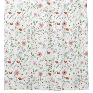 Wilde waterverf boho  bloempatroon douchegordijn