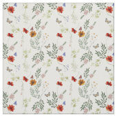 Wilde waterverf boho bloempatroon stof (Swatch)