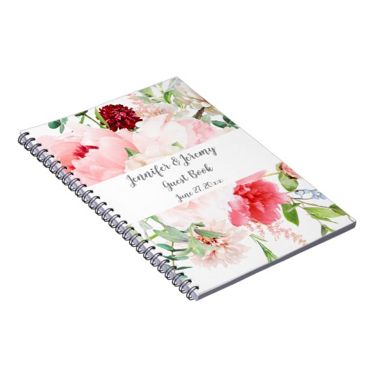 Wilde Waterverf Floral Garden Wedding Notitieboek (Rechterzijde)