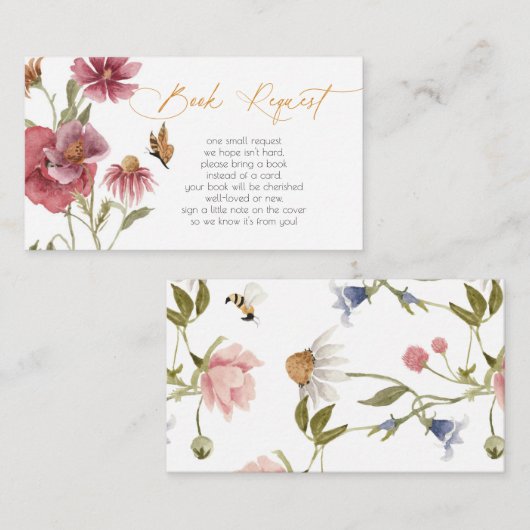 Wilde Waterverf Girl Book Request Enclosure Informatiekaartje (Voorkant / Achterkant)