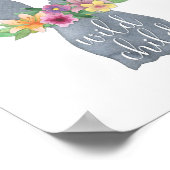 Wilde Waterverf Konijnenkruitenkruitenkruid afdruk Poster (Hoek)