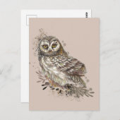 Wilde Waterverf Kunst Natuur, hol, vogel Briefkaart (Voorkant / Achterkant)