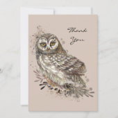 Wilde Waterverf Kunst Natuur, Owl, vogel Kaart (Voorkant)