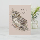 Wilde Waterverf Kunst Natuur, Owl, vogel Kaart (Staand voorkant)