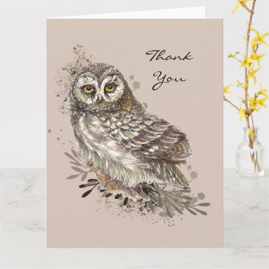 Wilde Waterverf Kunst Natuur, vogels Kaart (Gele Bloem)