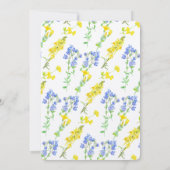 Wilde waterverf met blauwe botanische bruiloft kaart (Achterkant)