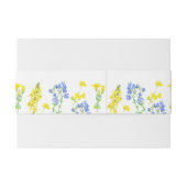 Wilde waterverf met blauwe botanische bruiloft uitnodigingen wikkel (Achterkant Voorbeeld)