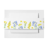 Wilde waterverf met blauwe  botanische bruiloft uitnodigingen wikkel (Voorkant Voorbeeld)