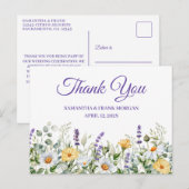 Wilde Waterverf Rand Band Hartelijk dank Briefkaart (Voorkant / Achterkant)