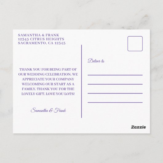 Wilde Waterverf Rand Band Hartelijk dank Briefkaart (Achterkant)