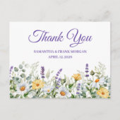 Wilde Waterverf Rand Band Hartelijk dank Briefkaart (Voorkant)