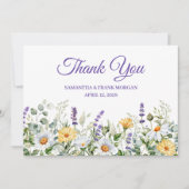 Wilde Waterverf Rand bruiloft Bedankkaart (Voorkant)
