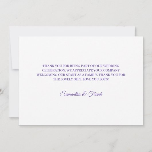 Wilde Waterverf Rand bruiloft Bedankkaart (Achterkant)