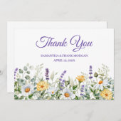 Wilde Waterverf Rand bruiloft Bedankkaart (Voorkant / Achterkant)