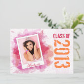 Wilde Waterverf Splash Afstuderen Flat Card Kaart (Staand voorkant)