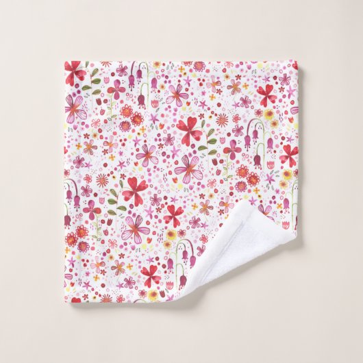 Wilde Waterverf van de Bloem Bad Handdoek (Wasdoekje)