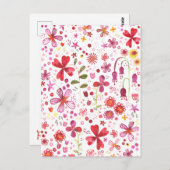 Wilde Waterverf van de Bloem Briefkaart (Voorkant / Achterkant)