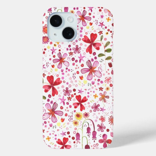 Wilde Waterverf van de Bloem Case-Mate iPhone Case (Achterkant)
