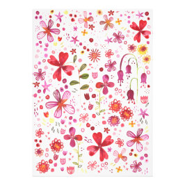 Wilde Waterverf van de Bloem Foto Afdruk