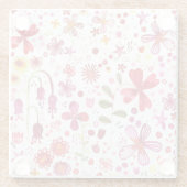 Wilde Waterverf van de Bloem Glazen Onderzetter (Achterkant)