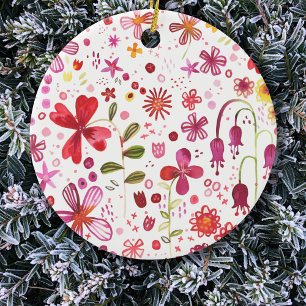 Wilde Waterverf van de Bloem Keramisch Ornament