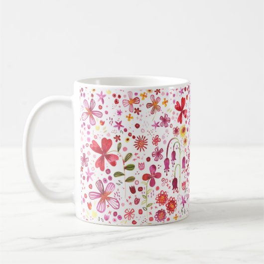 Wilde Waterverf van de Bloem Koffiemok (Links)