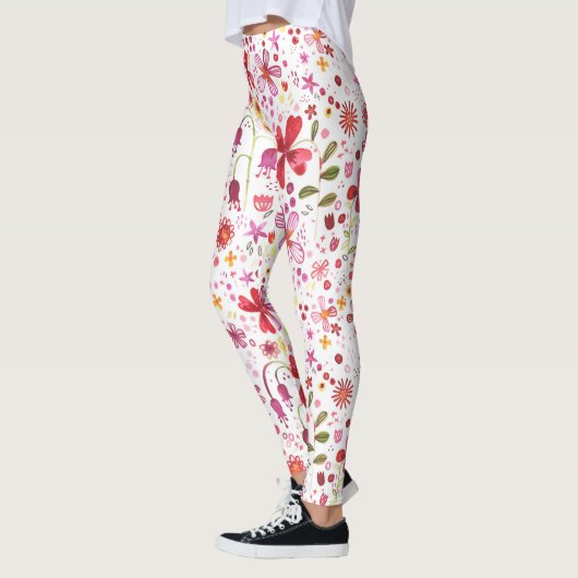 Wilde Waterverf van de Bloem Leggings (Links)